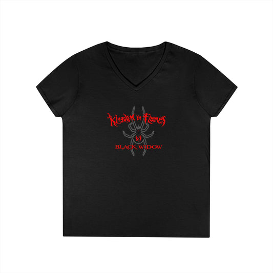 Ladies' V-Neck Black Widow T-Shirt